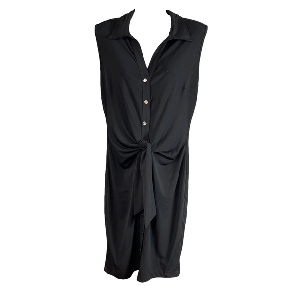 Philosophy Dresses & Skirts - Philosophy snap down tie shirt dress black large